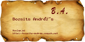 Bozsits András névjegykártya