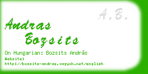 andras bozsits business card