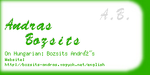 andras bozsits business card